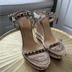 Christian Louboutin Cream Espadrille Shoes